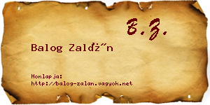Balog Zalán névjegykártya
