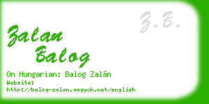 zalan balog business card